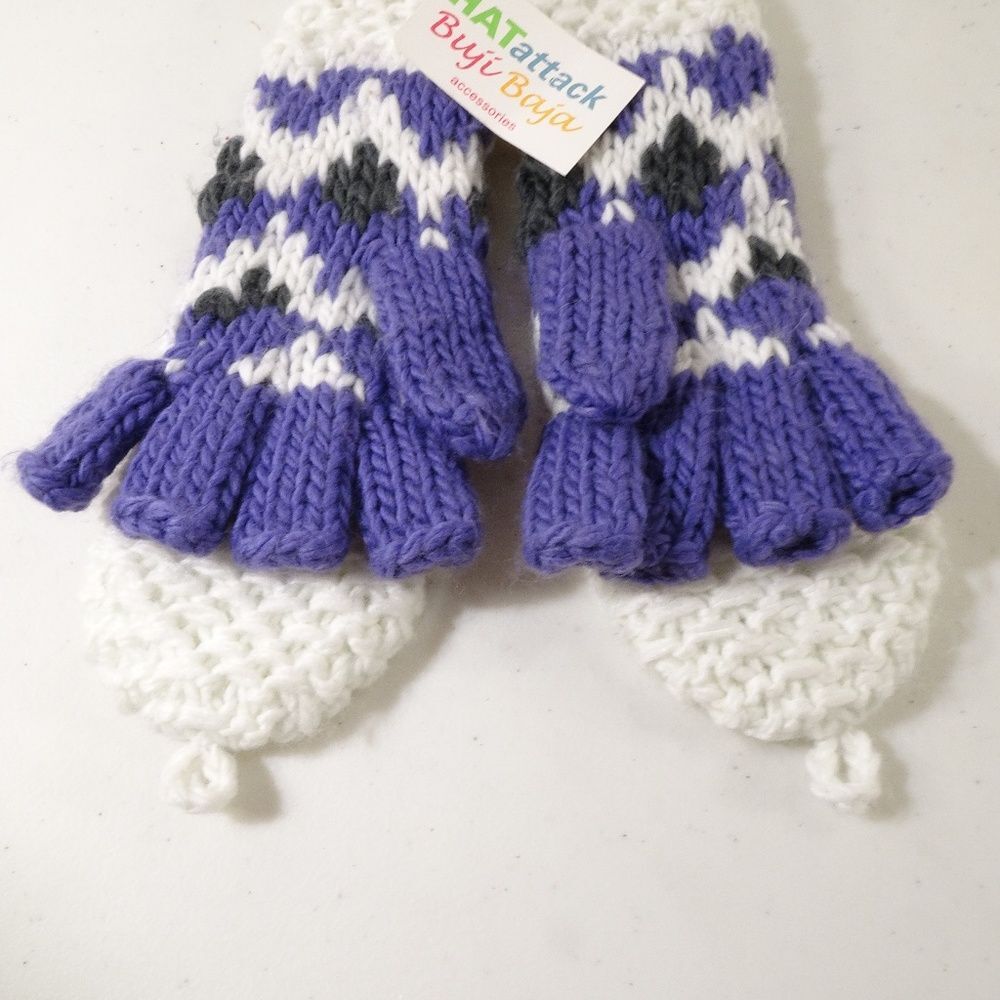NWt Hat Attack Knit Fingerless Glove Mittens NWT 95